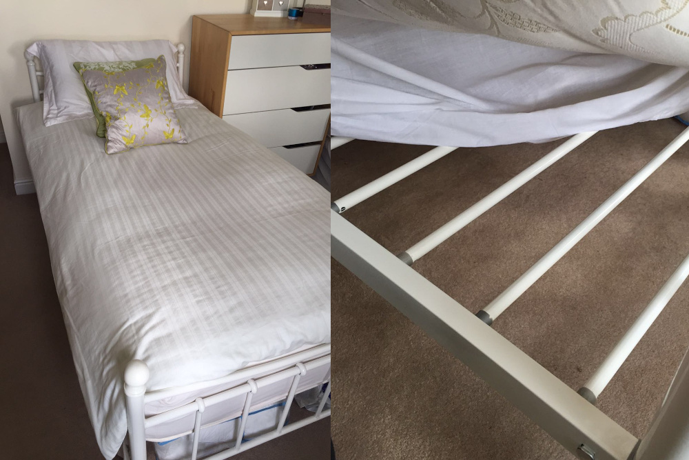 metal bed frame and slats