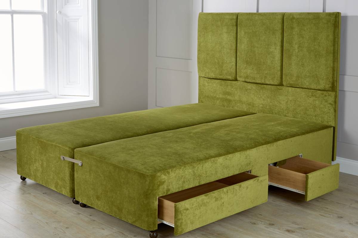 Green Chenille Sprung Mattress Base