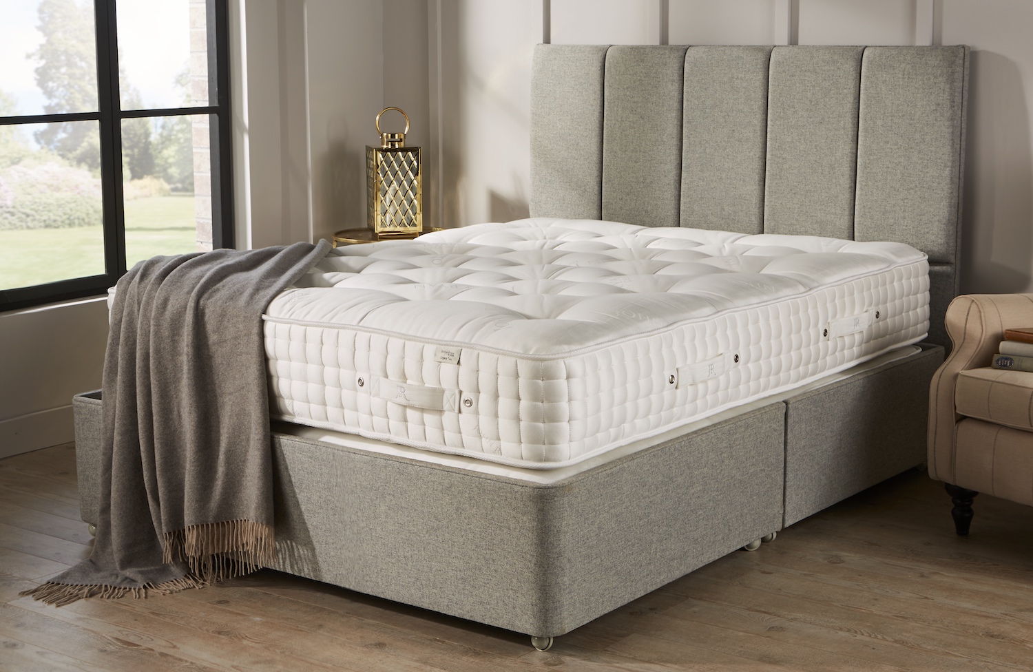 John Ryan Legacy York Stone Grey UK Natural Mattress Set 5