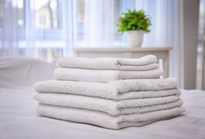 towels on bed