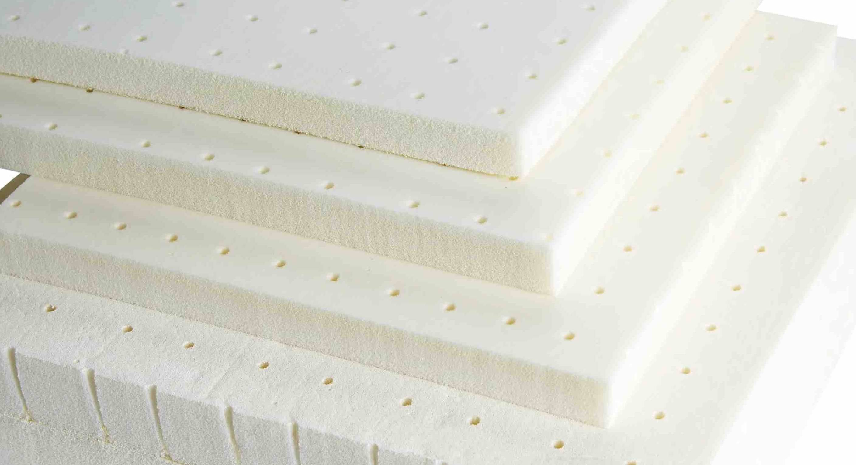 Latex mattress samples up close