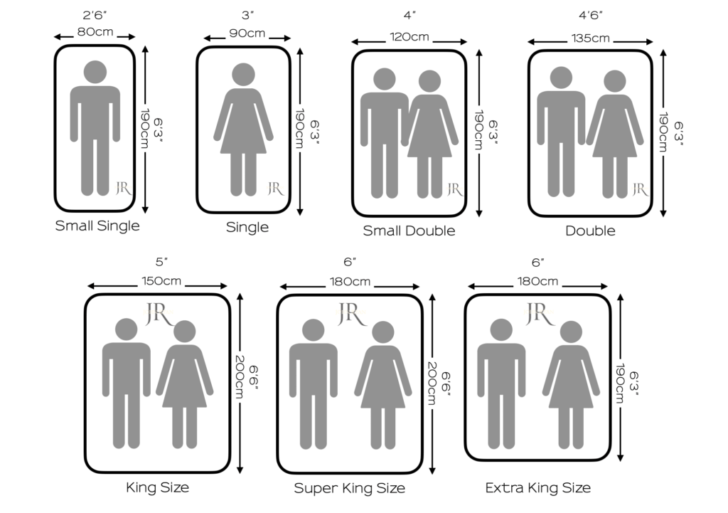 Bed and mattress sizes UK