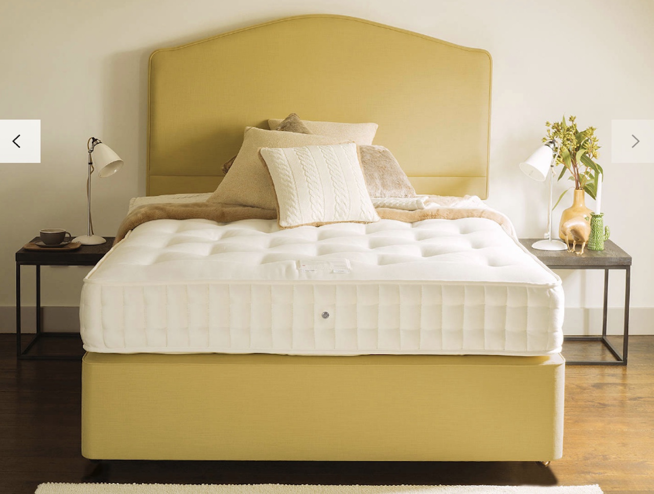 A John Lewis Mattress on a yellow base