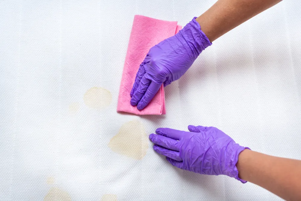 Cleaning off a mattress sweat stain