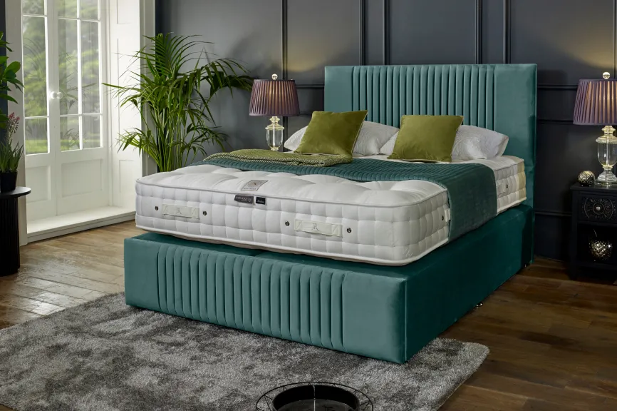 Green mattress on a base