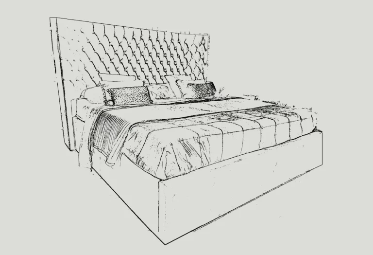 Gatsby luxury bed frame sketch