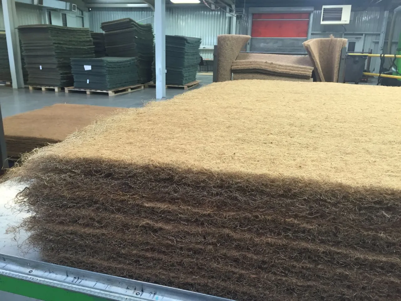 Pads of natural hair filling ready for mattress upholstery