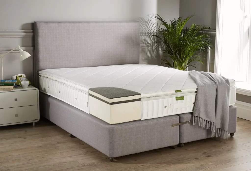 Fusion 3 mattress with Grey throw