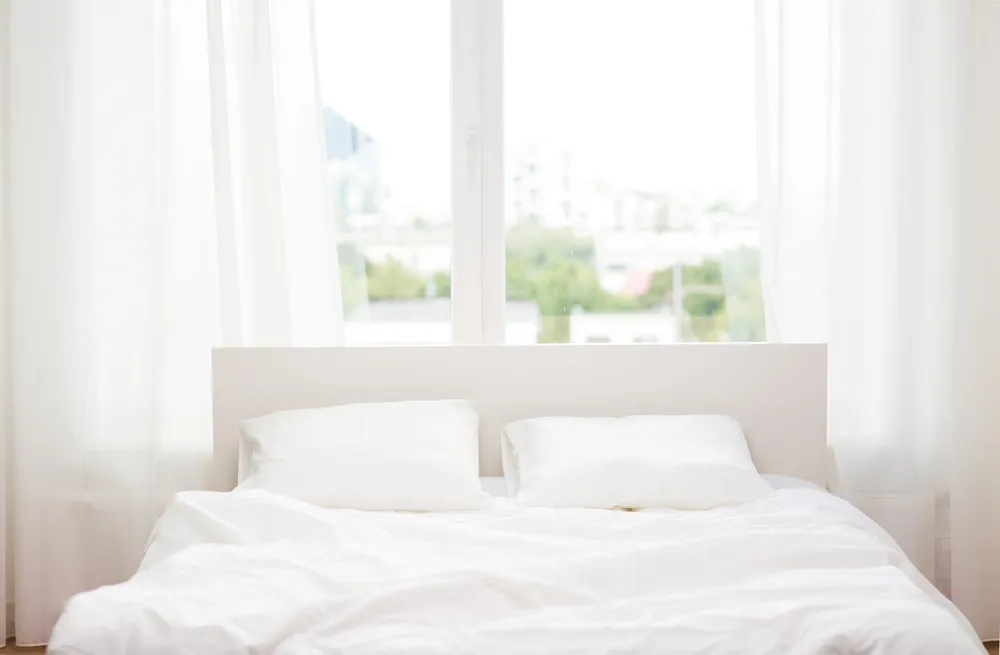 White bed and bedroom