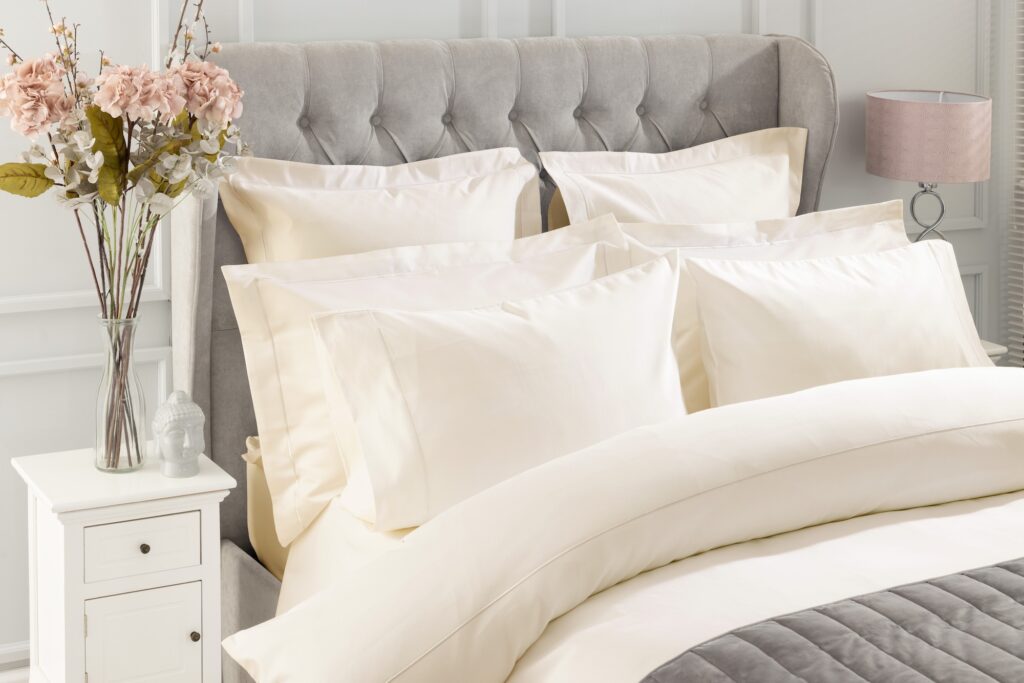 Ivory Egyptian cotton bedding john ryan by design