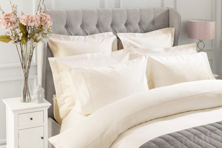 Ivory Egyptian cotton bedding john ryan by design