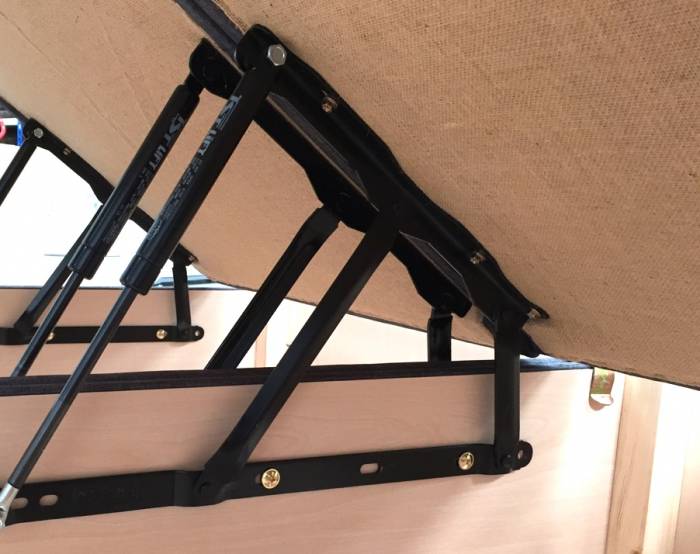 The gas struts in an ottoman bed base