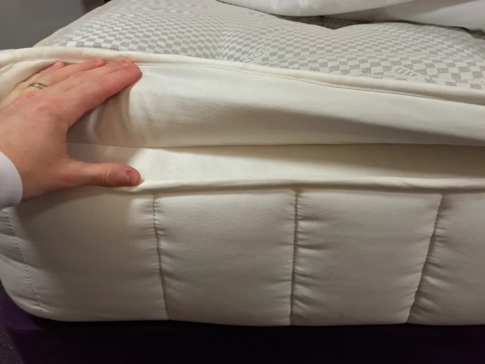 Close up of pillowtop mattress on John Ryan By Design website