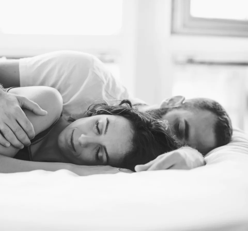 Luxury mattress feel with sleeping couple
