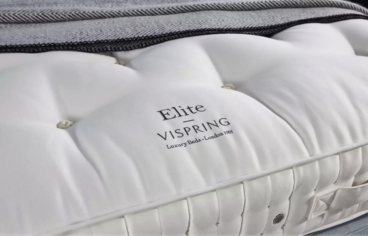The Vispring elite mattress with logo